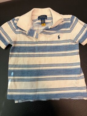 Polo by Ralph Lauren White & Light Blue Striped Polo